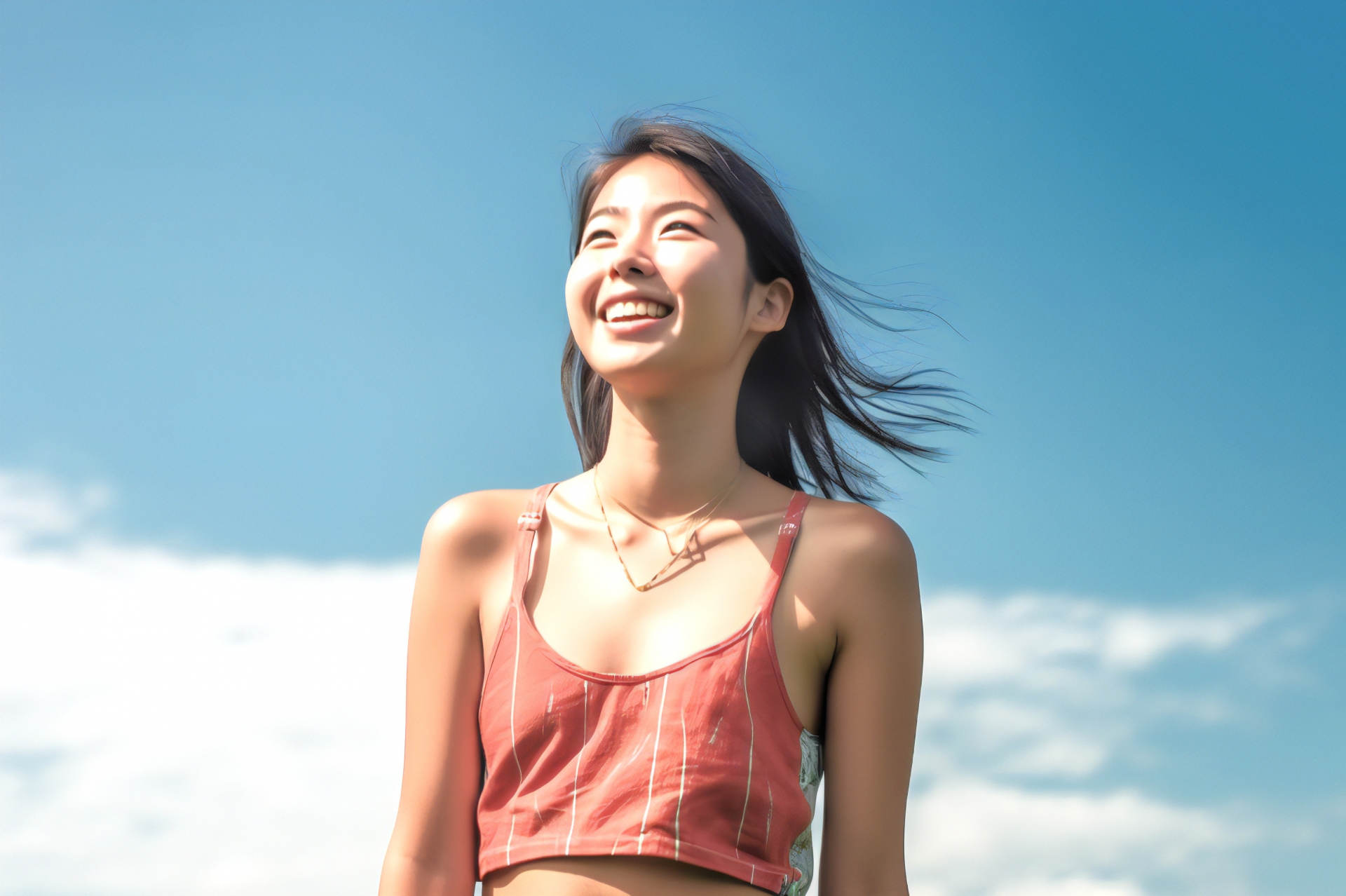 青空と女性